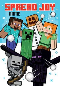 Tap to view Minecraft - Spread Joy Personalised Christmas Card