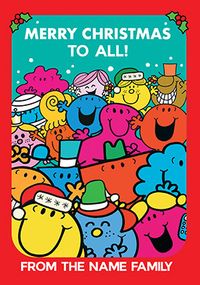 Merry Christmas to All Mr Men Personalised Card