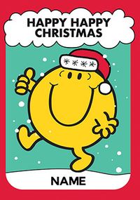 Mr Men Happy Happy Christmas Personalised Card