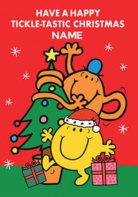 Mr Men - Happy Tickletastic Christmas Personalised Card