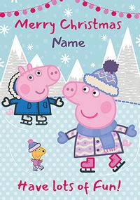 Peppa Pig - Lots of Fun at Christmas Personalised Card