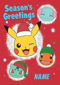 Merry Christmas Pokemon Personalised Card