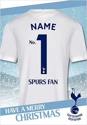 Tottenham Hotspur Shirt Personalised Christmas Card