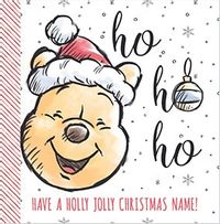 Winnie the Pooh Jolly Christmas Personalised Card