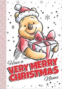 Winnie the Pooh Merry Christmas Personalised Card