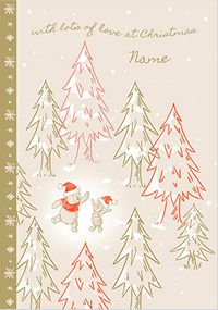Winnie The Pooh - With Love at Christmas Personalised Card