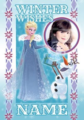 Elsa & Olaf Frozen Photo Christmas Card