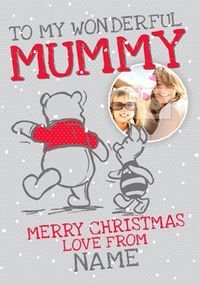 Winnie the Pooh Mummy Photo Christmas Card