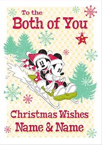 Mickey & Minnie To Both of You Christmas Card