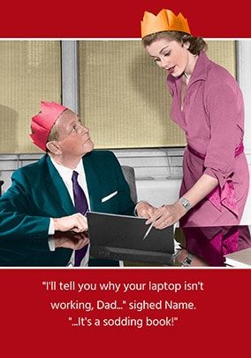Dad Laptop Personalised Christmas Card