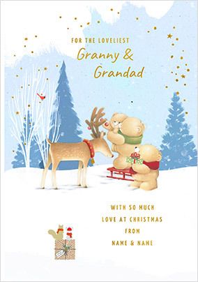 Forever Friends - Granny & Grandad Personalised Christmas Card