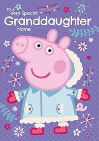 Granddaughter Peppa Pig Personalised Christmas Card