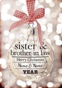 Glitter Baubles - Sister & Brother-in-Law Christmas Card