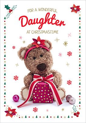 Barley Bear - Daughter Personalised Christmas Card