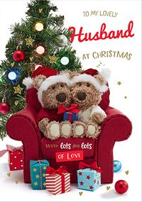 Tap to view Barley Bear - Lovely Hubby Personalised Christmas Card