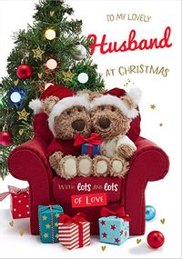 Tap to view Barley Bear - Lovely Hubby Personalised Christmas Card