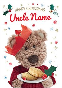Barley Bear - Uncle Personalised Christmas Card