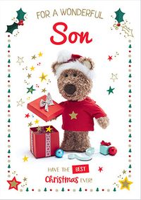 Tap to view Barley Bear - Wonderful Son Personalised Christmas Card