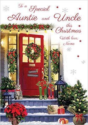 Auntie & Uncle at Christmas Personalised Card