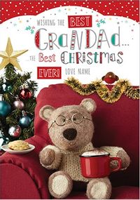 Barley Bear - Grandad at Christmas Personalised Card