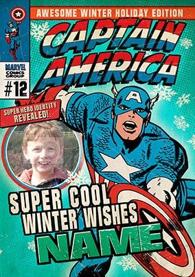 Captain America Retro Christmas Card