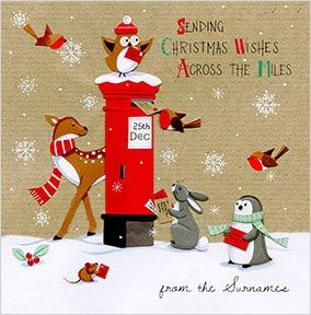 Christmas Wishes Across The Miles Personalised Card