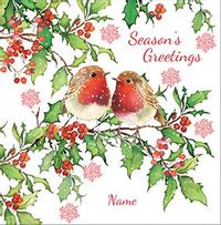 Season's Greetings Personalised Christmas Card