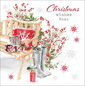 Christmas Wishes Traditional Personalised Card