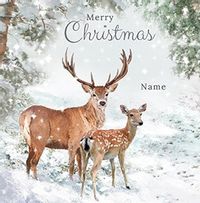 Merry Christmas Deer Personalised Card