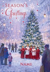 Tap to view Season's Greetings Traditional Personalised Christmas Card