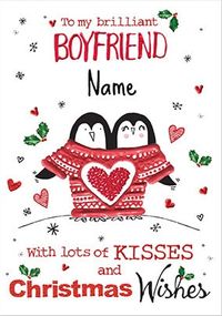 Brilliant Boyfriend Personalised Christmas Card