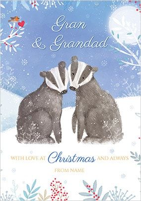 Gran & Grandad at Christmas Personalised Card