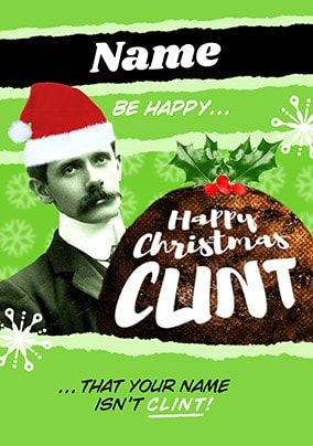 Happy Christmas Clint Personalised Card