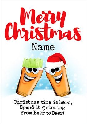Christmas Beers Personalised Card