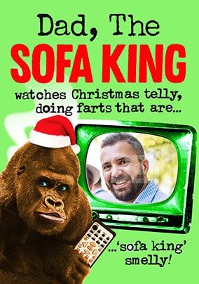 Dad Sofa King Photo Christmas Card