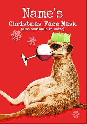 Christmas Face Mask Personalised Card