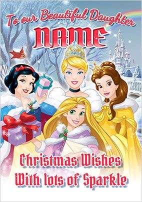 Disney Princess Daughter Christmas Card
