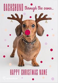 Tap to view Dachshund Christmas Card - Through the Snow
