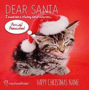 Dear Santa Kitten Personalised Christmas Card