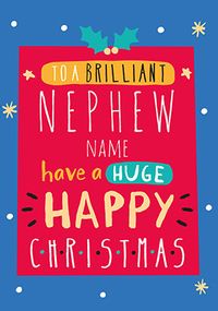 Tap to view Brilliant Nephew Happy Christmas Personalised Card