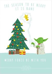 The Season To Be Merry Yoda Personalised Christmas Card