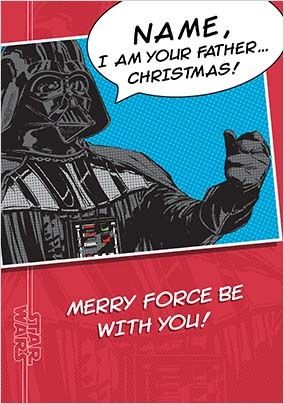 Darth Vader Merry Force be with You Personalised Christmas Card