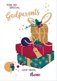 Special Godparents Christmas Personalised Card