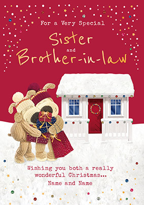 CHRISTMAS CARD BROTHER AND SISTER IN LAW TRADITIONAL CUTE HUGE CHOICE BRO & SIS 