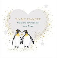 Fiancée with Love Personalised Christmas Card