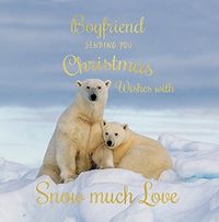 Boyfriend Snow Much Love Personalised Christmas Card
