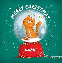Tap to view Cat Snow Globe Personalised Christmas Card