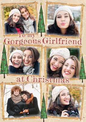 Girlfriend Christmas Card Photo Upload Multi - Enchanted Forest