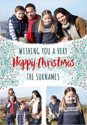 Family Happy Christmas Multi Photo Card