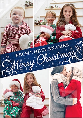 photo collage multi photo christmas cards funky pigeon christmas photo collage card